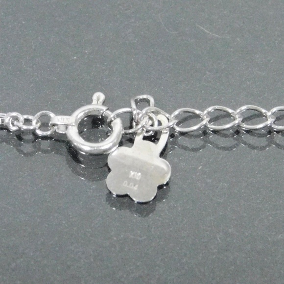 Authentic Natural 0.04ct 5 point Diamond K10 White Gold Bracelet 6.9 inch - Picture 8 of 11